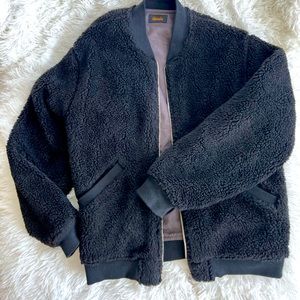 Chimala Black & Purple Reversible Fleece Bomber Size M Made In Japan